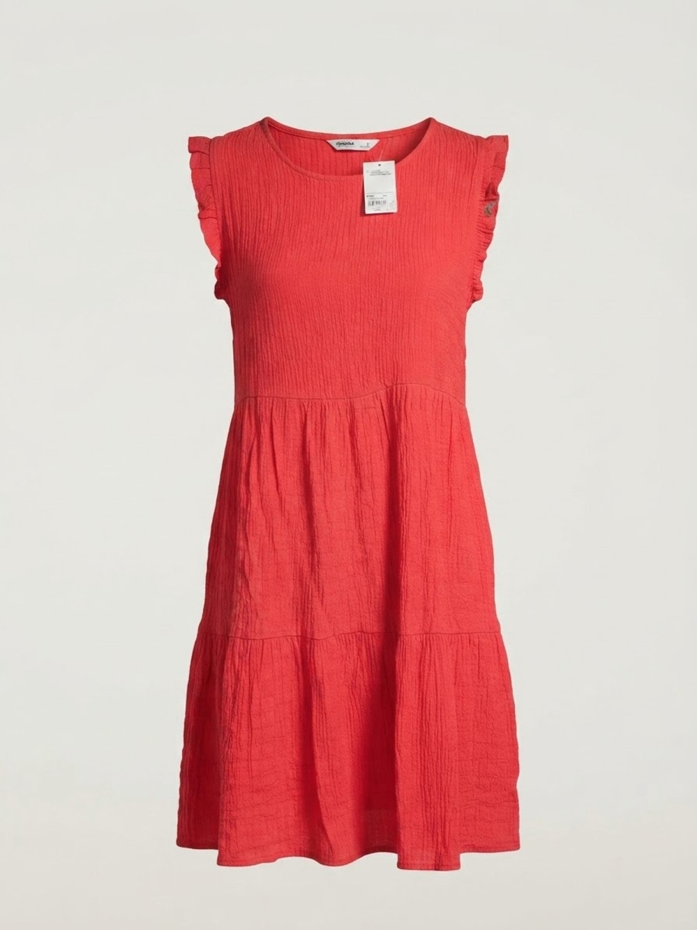 Sonoma Coral Sleeveless Tiered Ruffle Dress